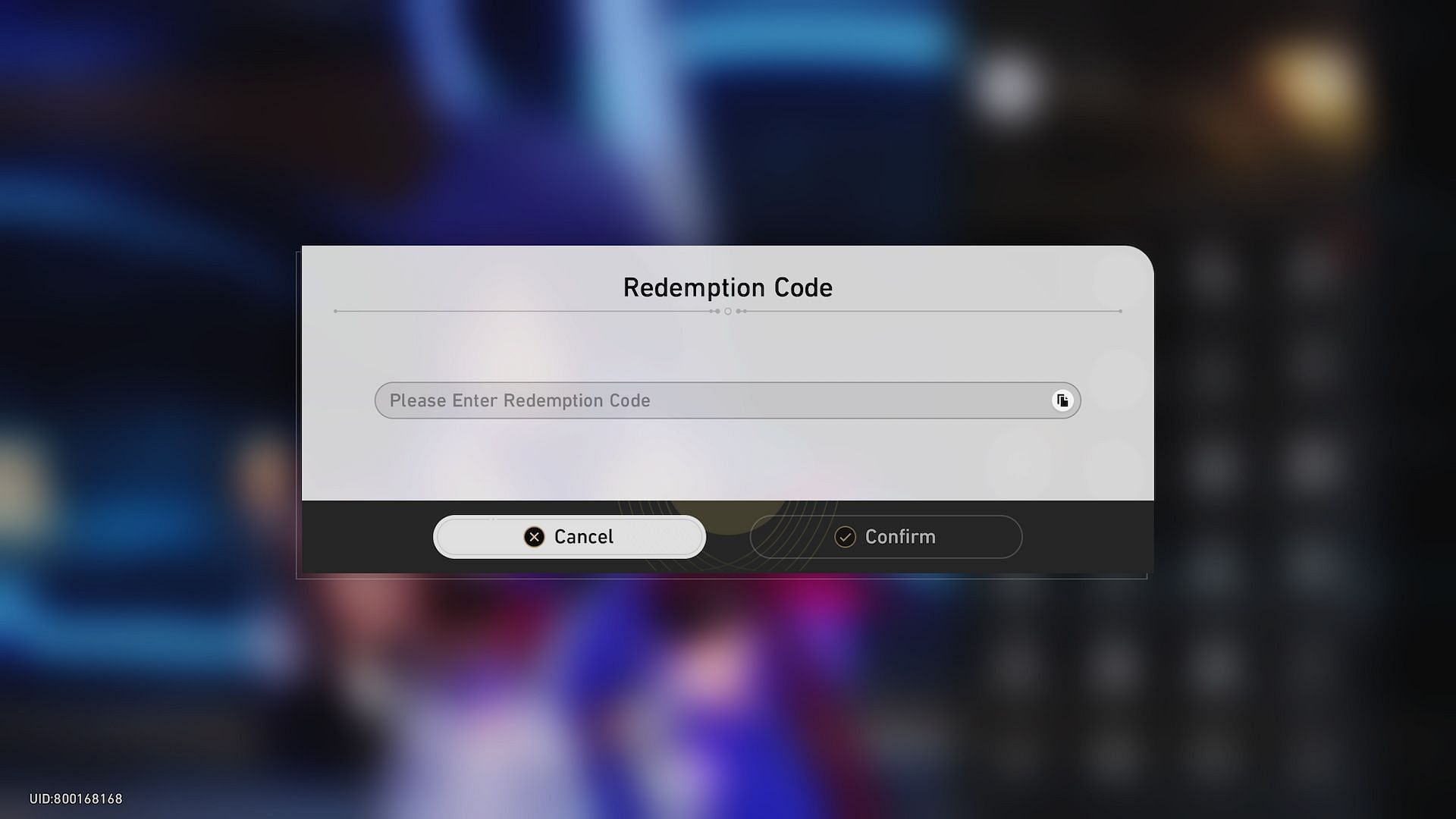 Redeeming the codes in-game (Image via HoYoverse)