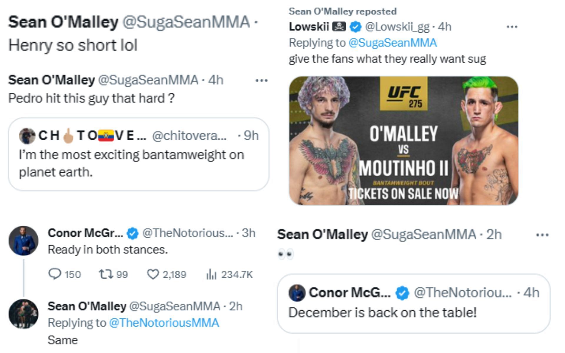 Screenshots from @SugaSeanMMA on Twitter