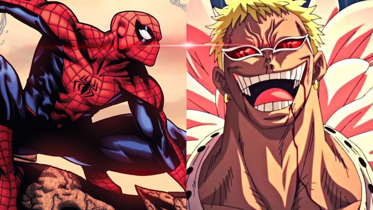 Spider-Man vs Doflamingo fan art gone viral (Image via Sportskeeda)