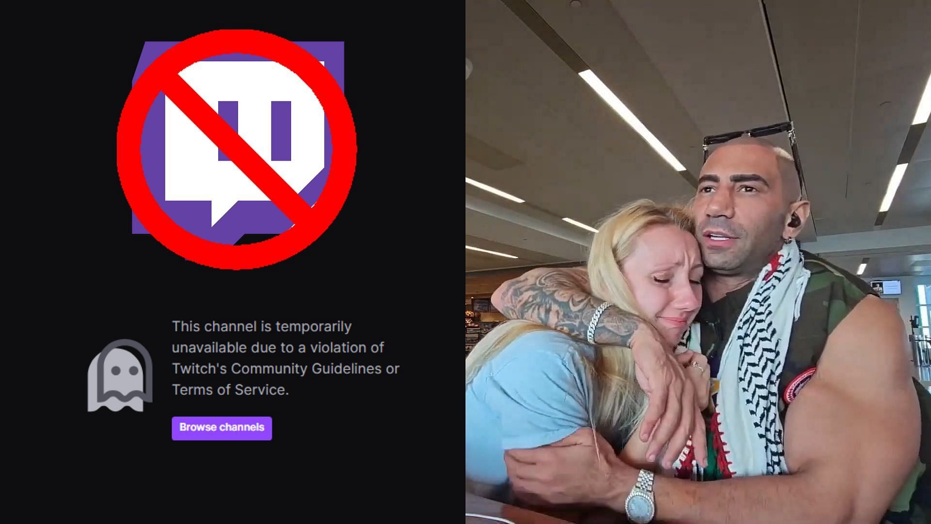 Fousey has been banned from Twitch (Image via Sportskeeda)