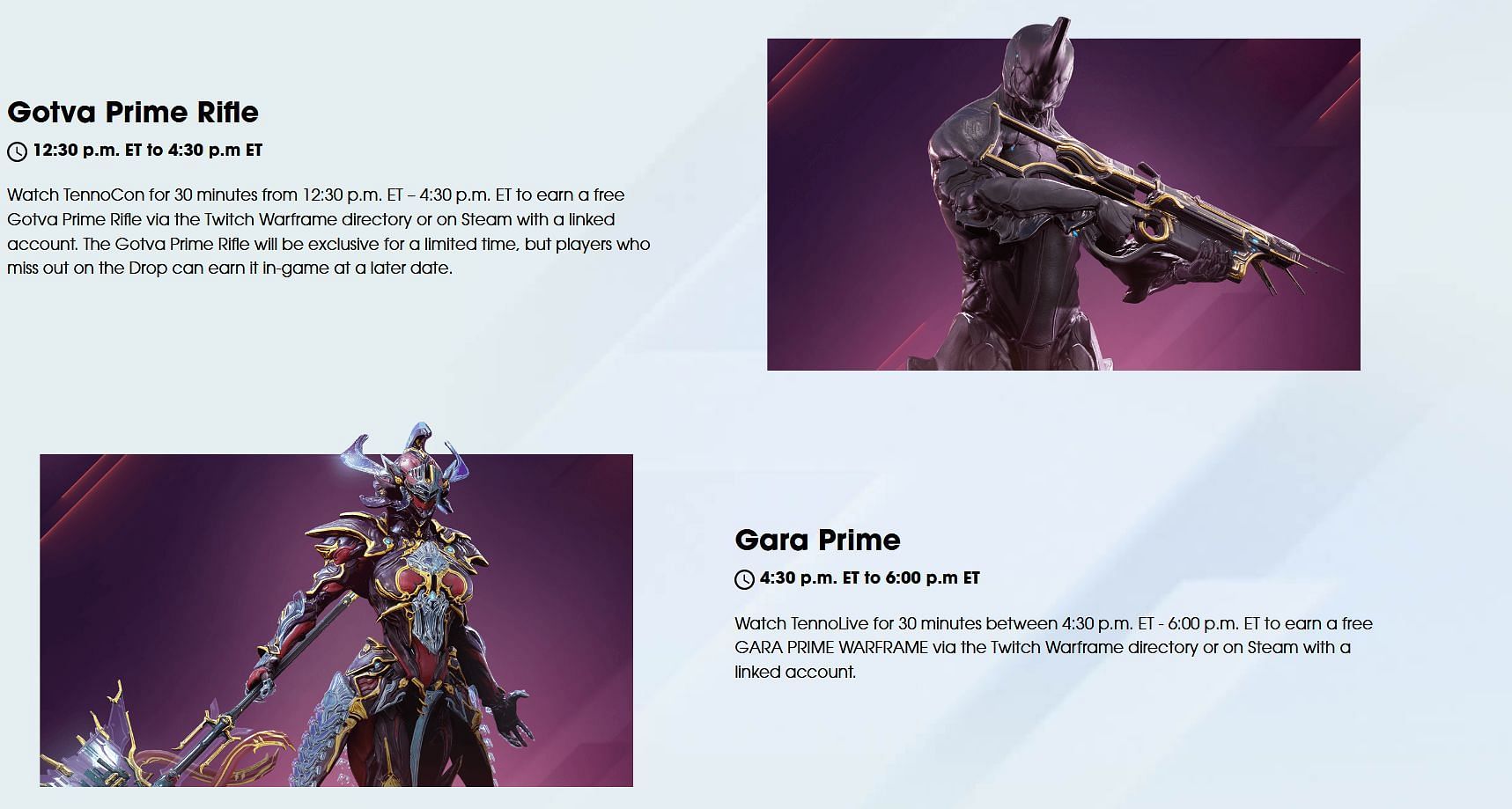 Gotva Prime was given away for free in TennoCon 2023 (Image via Digital Extremes)