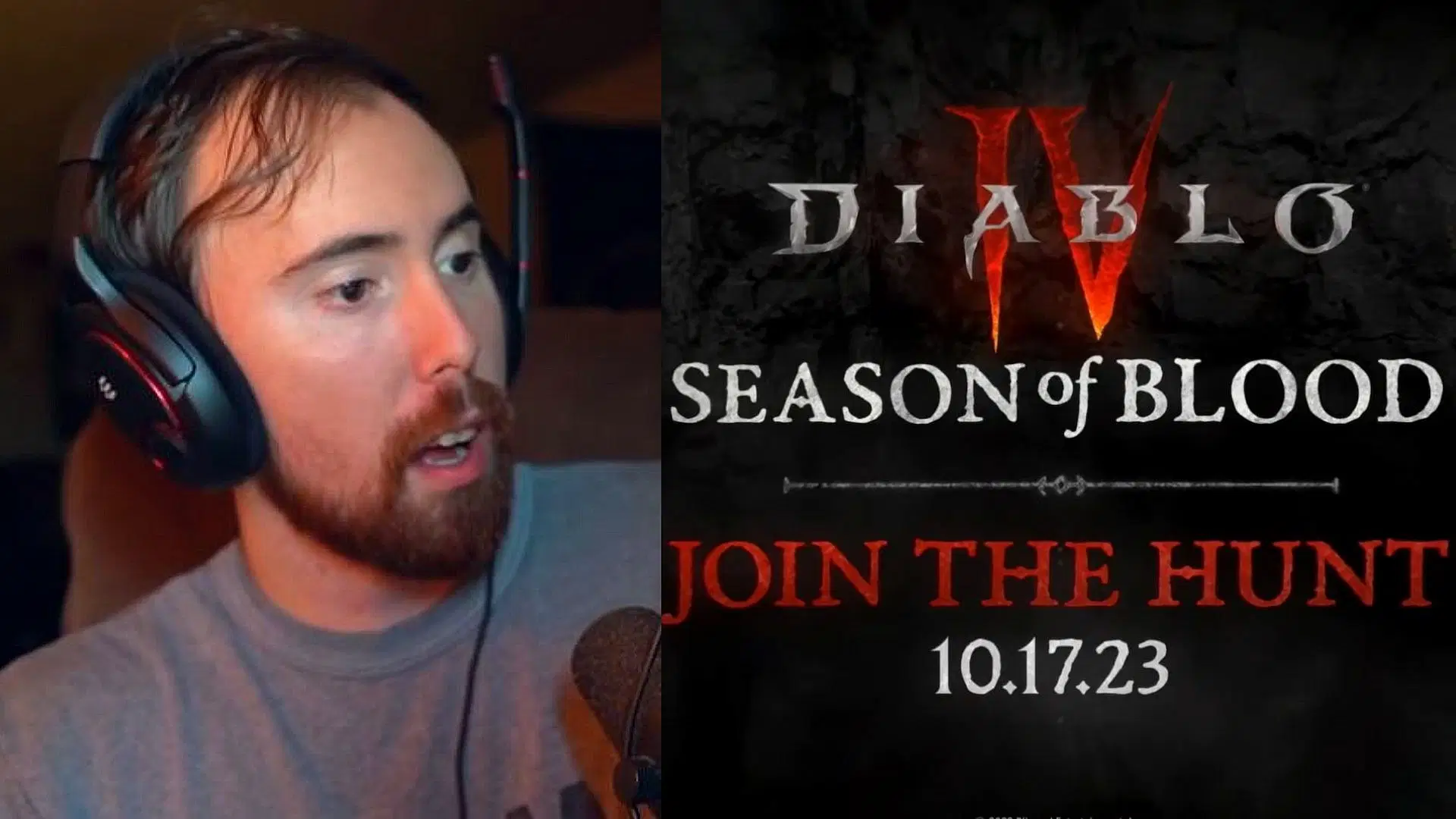 Asmongold reacts to mobs in Diablo 4 Season 2 Season of Blood (Image via Blizzard)