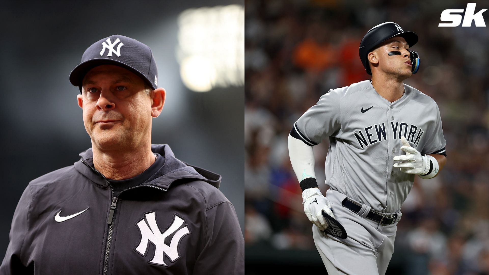 Aaron Boone and Aaron Judge of the New York Yankees