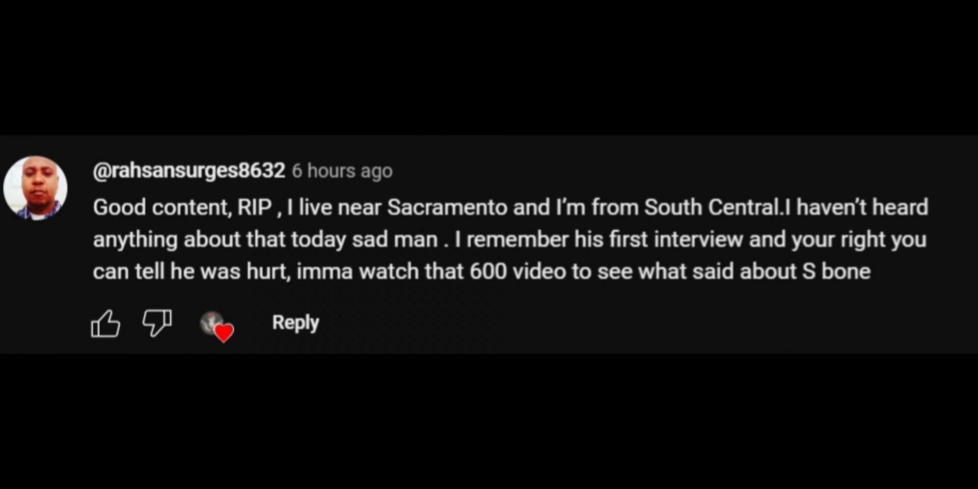 Tributes pour in for Bone as he reportedly passed away in Sacramento County. (Image via YouTube/2Gangsta4Youtube)