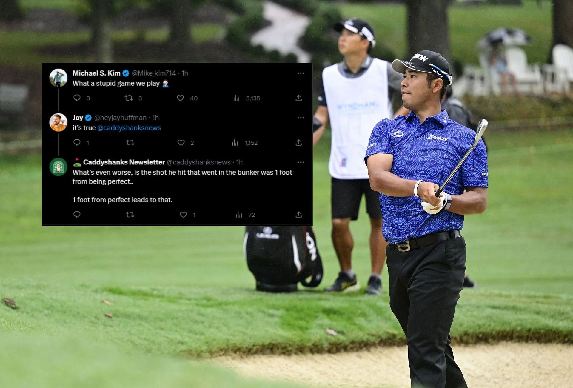 Hideki Matsuyama, 2023 Wyndham Championship, Second Round (Image via Getty).