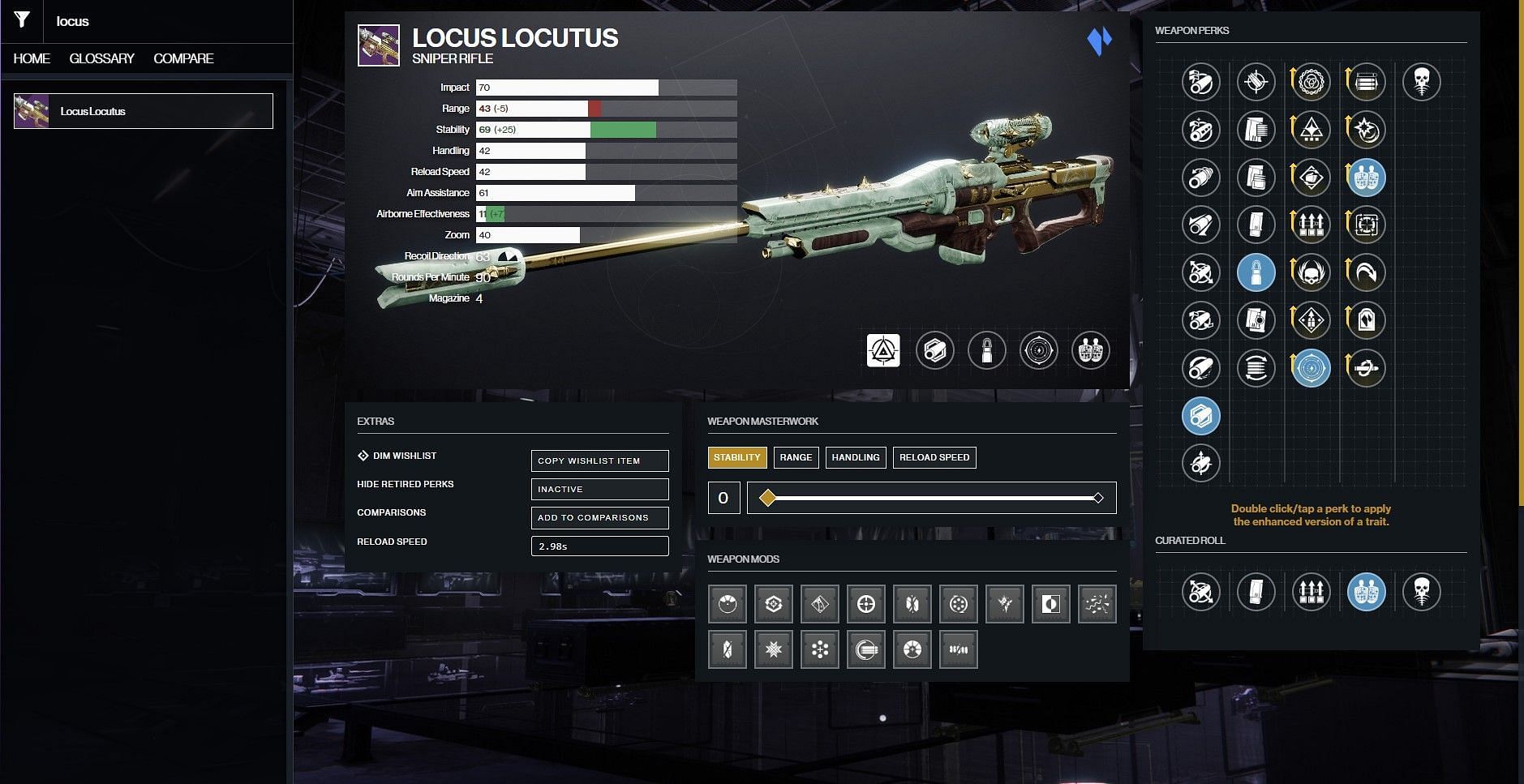 Locus Locutus Sniper Rifle in PvE (Image via D2Gunsmith)