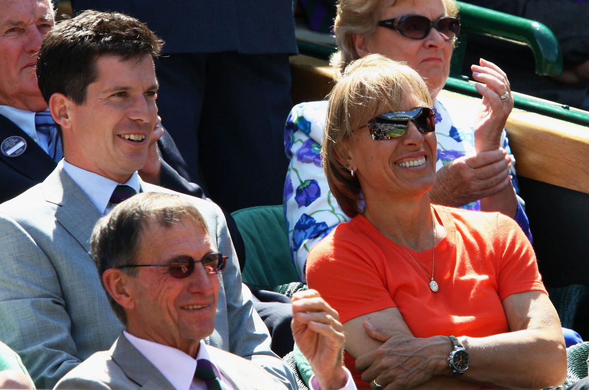 Tim Henman and Martina Navratilova at Wimbledon 2008