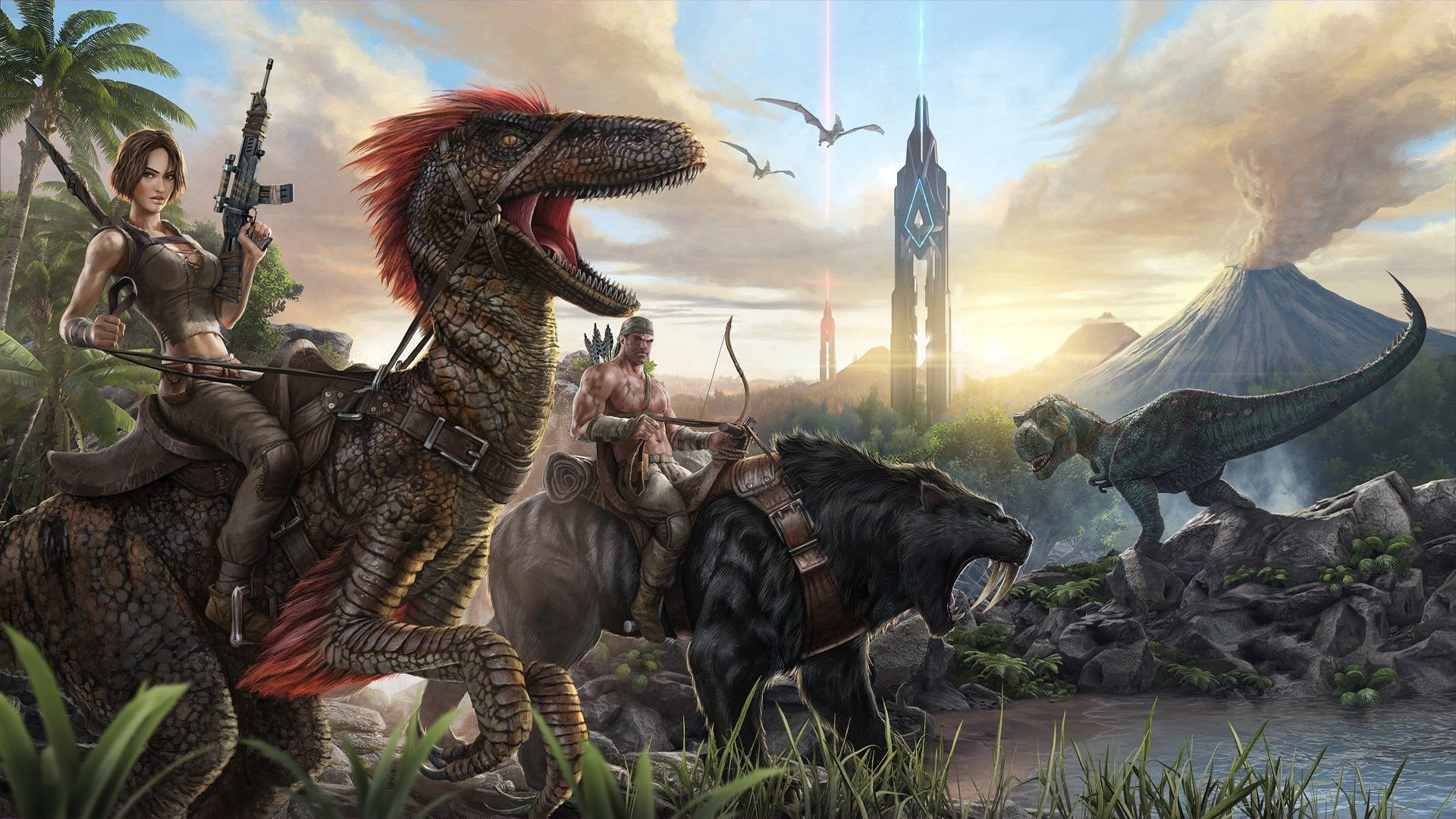 Tame the primeval creatures of the wilderness in ARK: Survival Evolved (Image via Studio Wildcard)