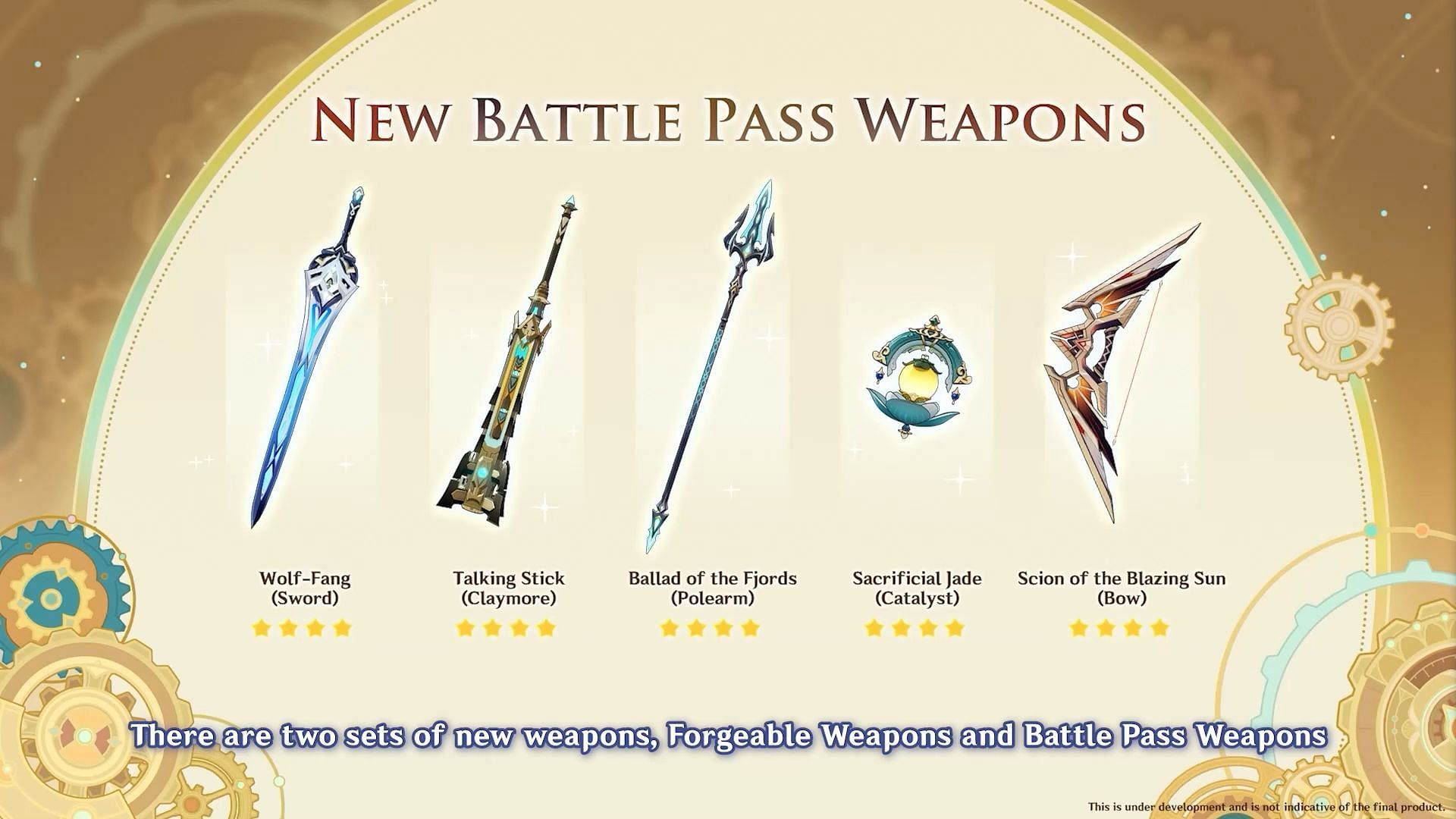 These are the Battle Pass weapons (Image via HoYoverse)