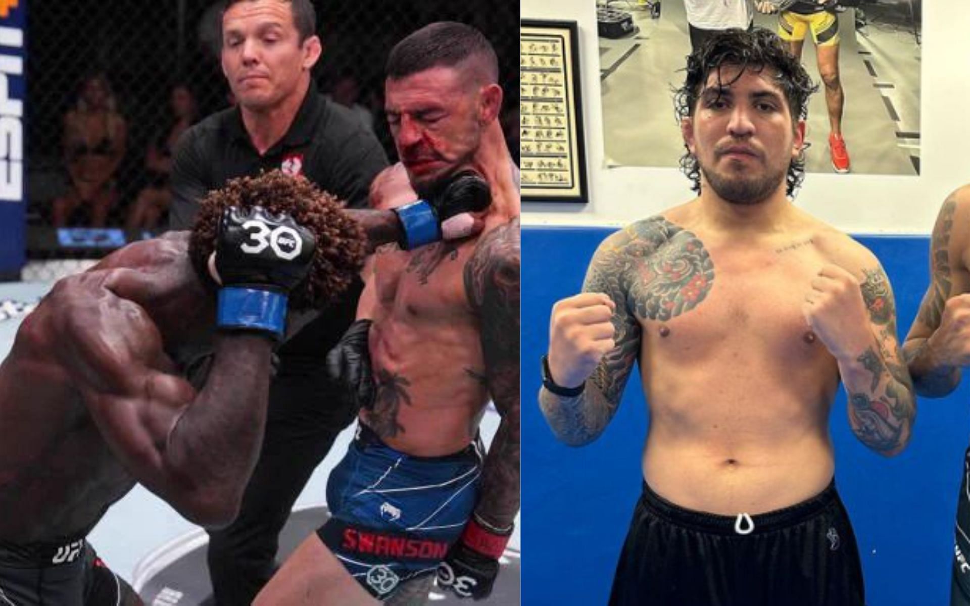 UFC Vegas 78 (left) and Dillon Danis (right) (Image credits @LewisSimpsonMMA on Twitter and @dillondanis on instagram)