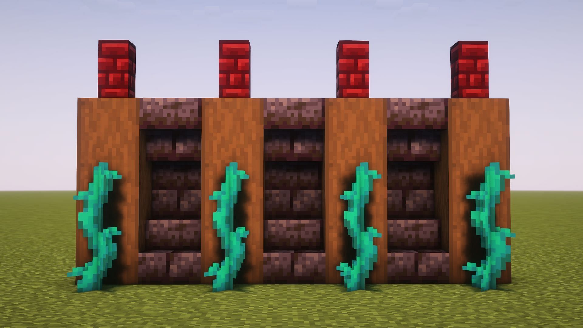 Dark-themed wall in Minecraft (Image via Mojang)
