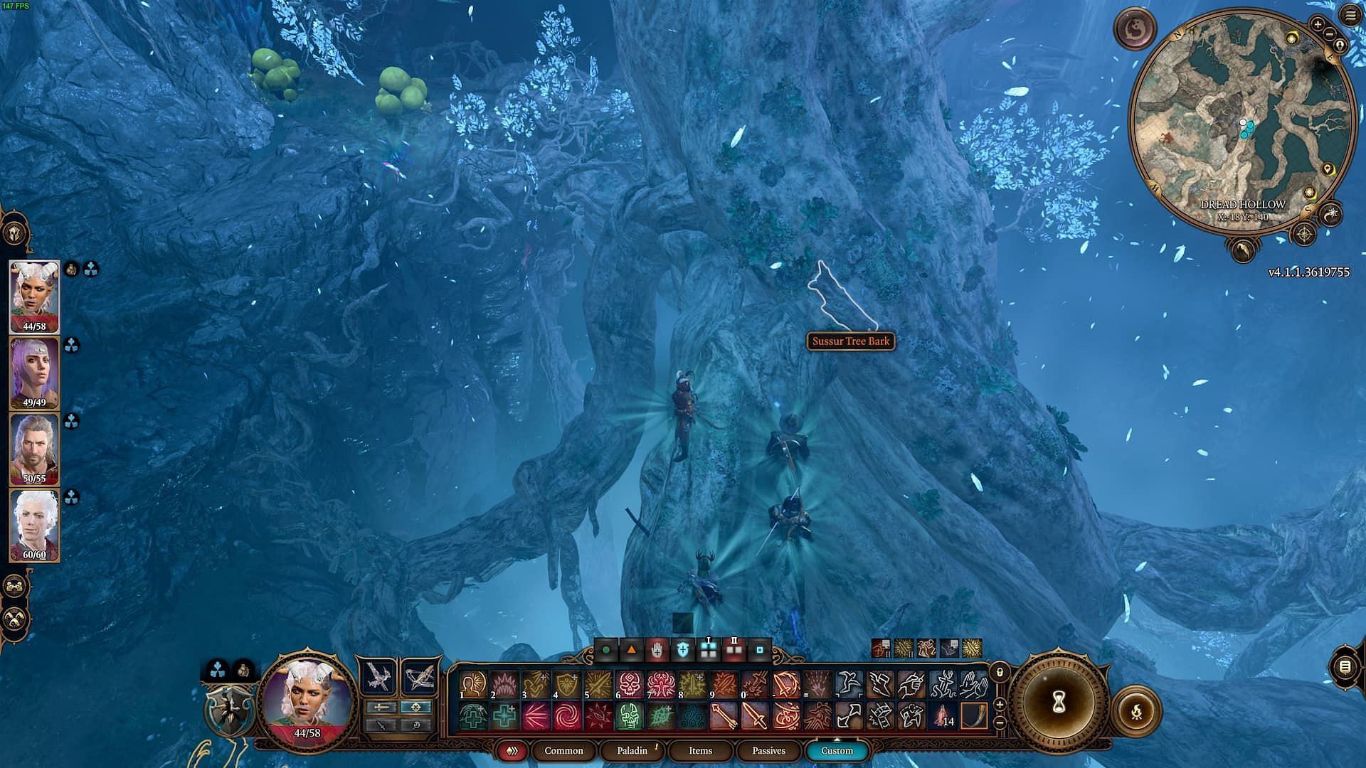 Sussur&#039;s Tree Bark is located on the south side, marked by an orange outline (Image via Larian Studios)