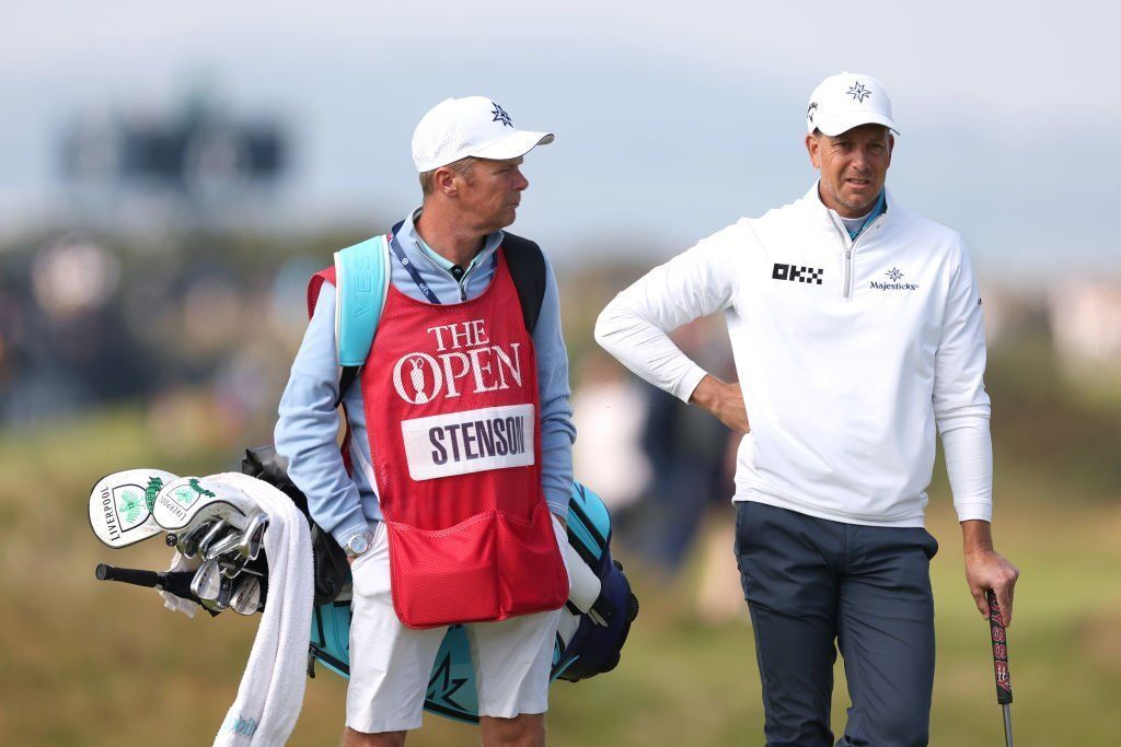 Henrik Stenson with his Caddie