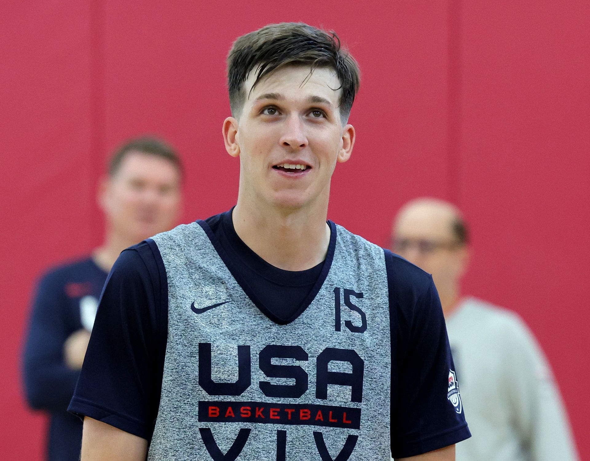 Austin Reaves during Team USA&#039;s training camp for the 2023 FIBA World Cup