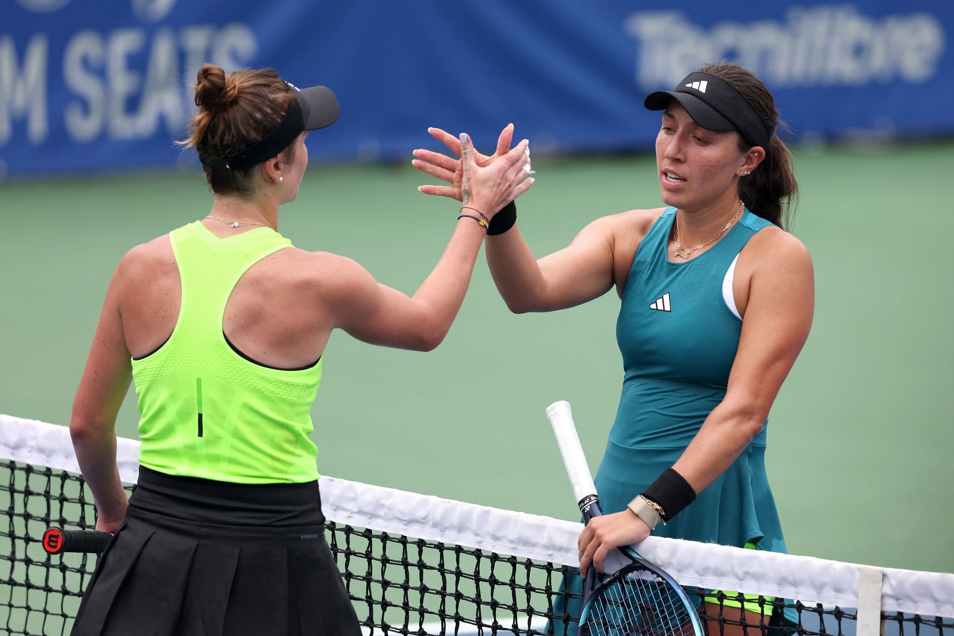 Jessica Pegula and Elina Svitolina at the 2023 Citi Open in Washington, D. C.