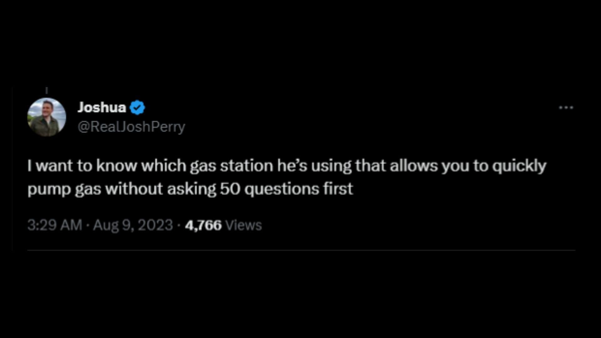 Screenshot of a netizen remarking on Pence&#039;s gas-pumping 2024 presidential campaign video. (Photo via @_johnnymaga/X)