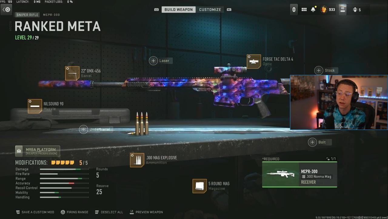 MCPR 300 loadout in Warzone 2 (Image via YouTube/WhosImmortal)