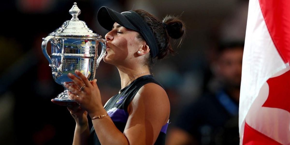 Bianca Andreescu pictured with her 2019 US Open title.