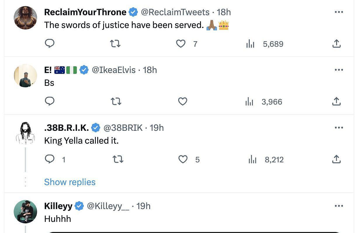 Social media users shared reactions after news of rapper being set free from King Von&#039;s death came in. (Image via Twitter)