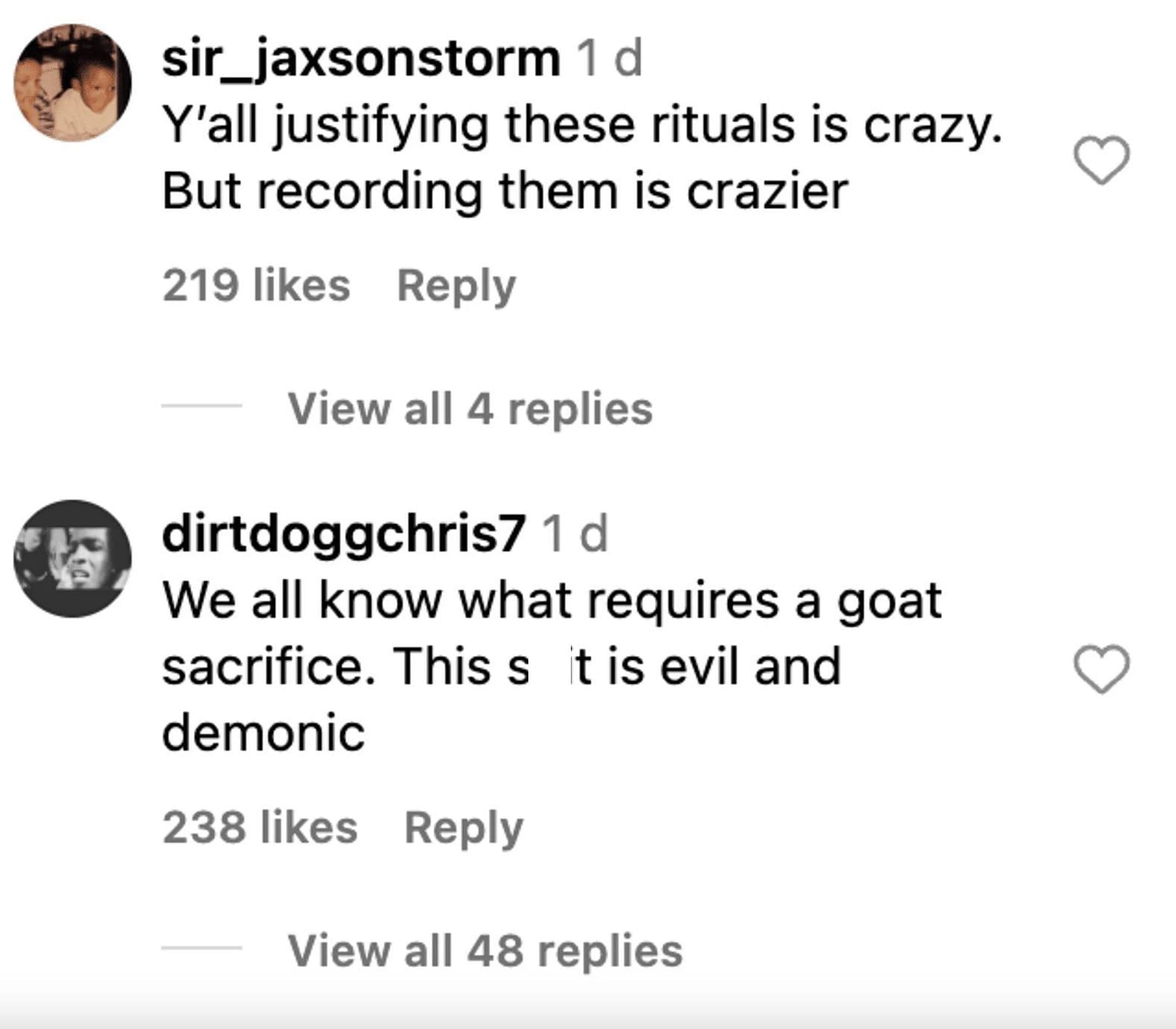 Social media users reacted to the rapper&#039;s attorney&#039;s request of excluding the evidence of the goat sacrifice video. (Image via @Rap/ Instagram)