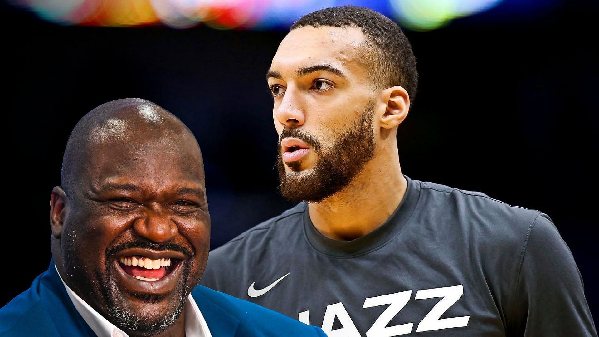Shaquille O&#039;Neal and Rudy Gobert (right)
