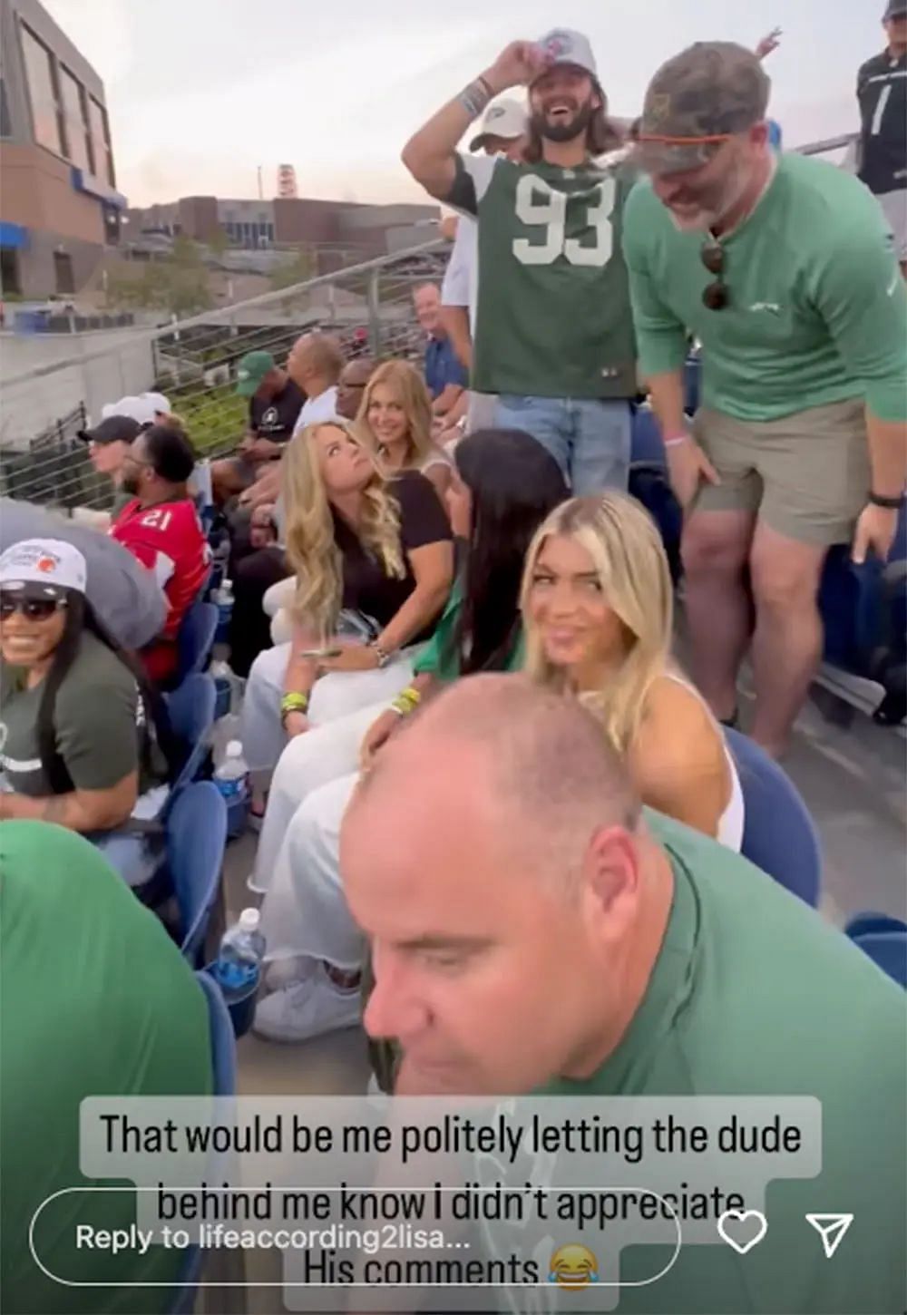 Lisa Wilson stares at a troll during the 2023 Hall of Fame Game. (Image credit: Lisa Neeleman Wilson on Instagram)