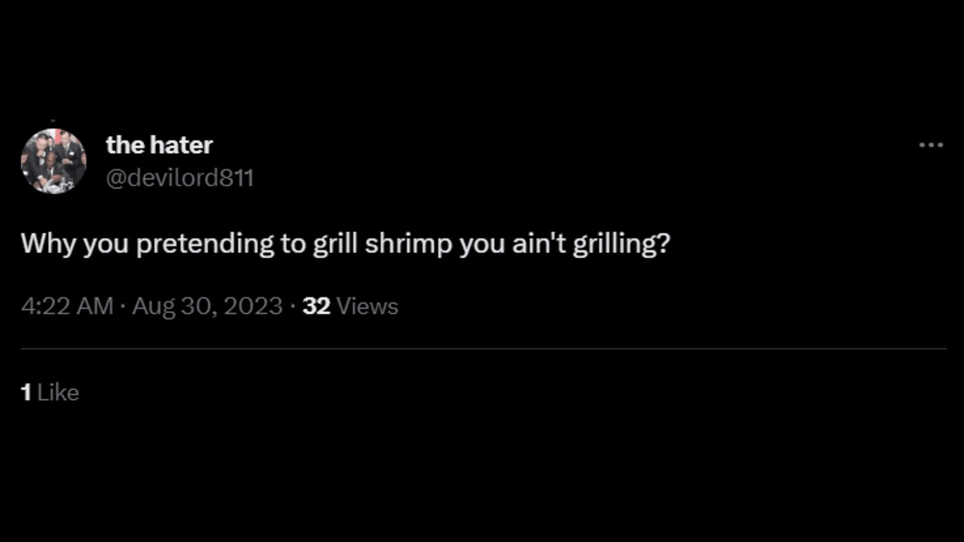 A netizen mocks Dua and asks why she was pretending to grill shrimps. (Image via X/the hater)