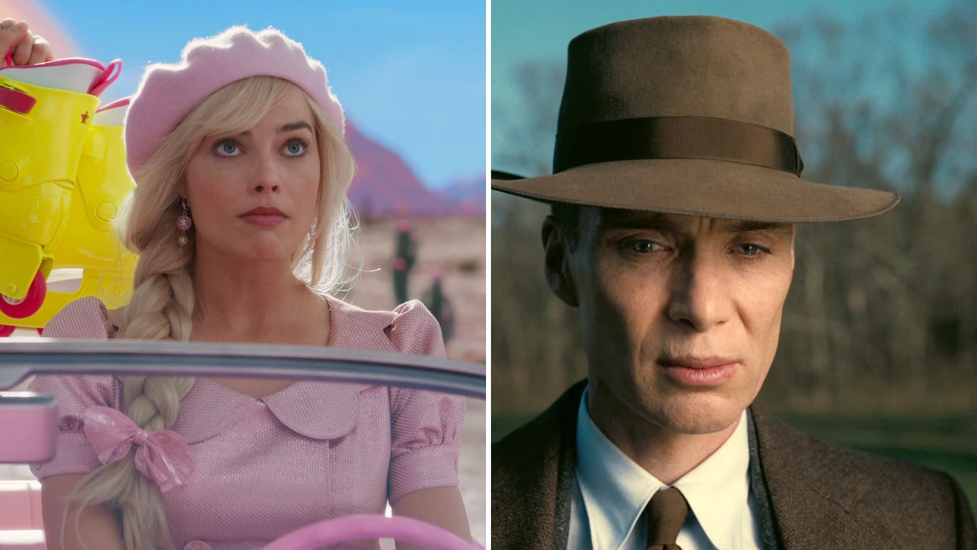 Stills from Barbie and Oppenheimer (Images via IMDb)