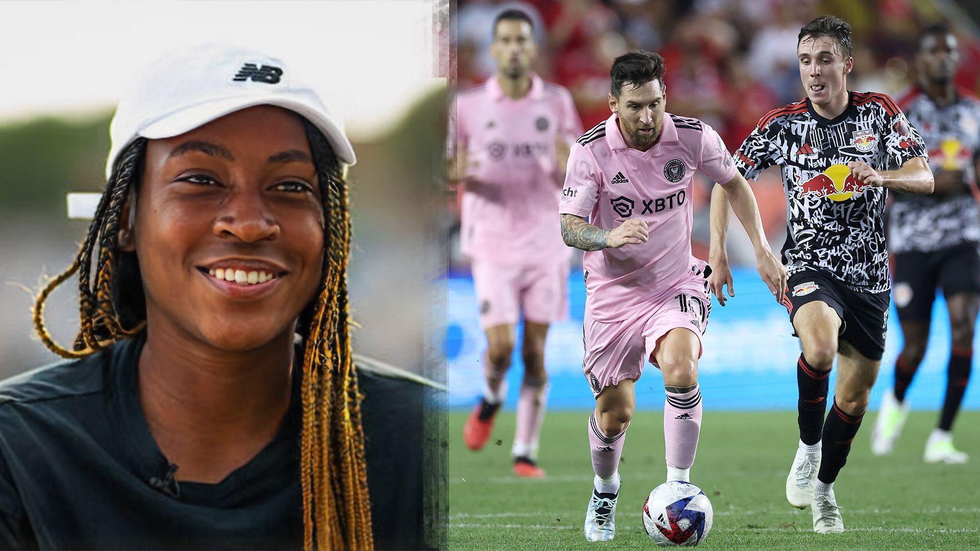 Coco Gauff reacts to Lionel Messi scoring on his MLS debut for Inter Miami against New York Red Bulls