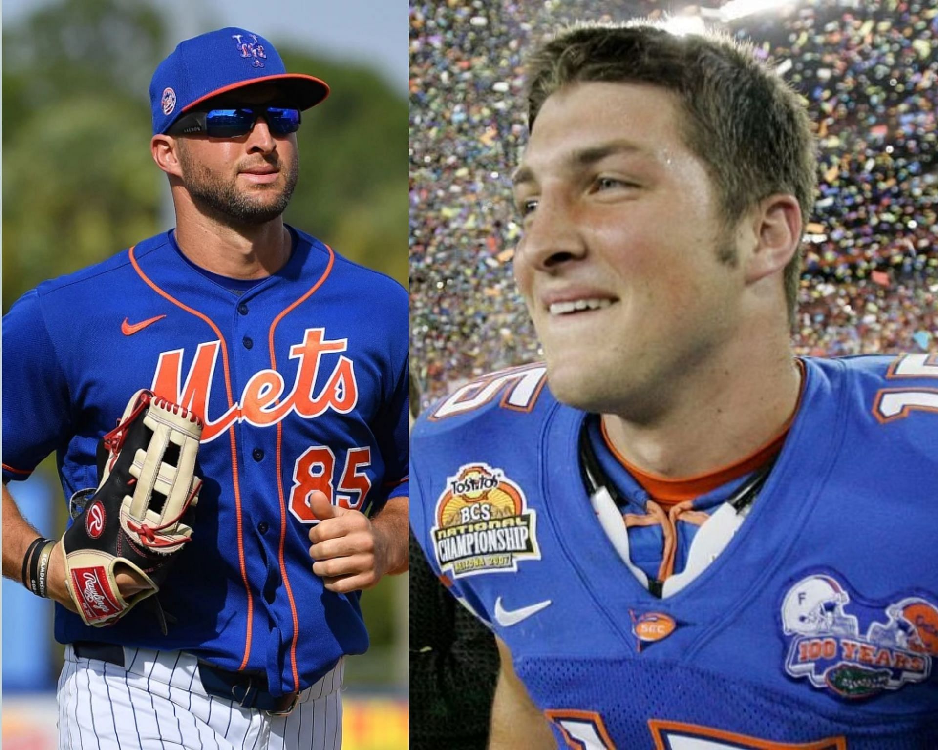 Tim Tebow during his MLB and college football career