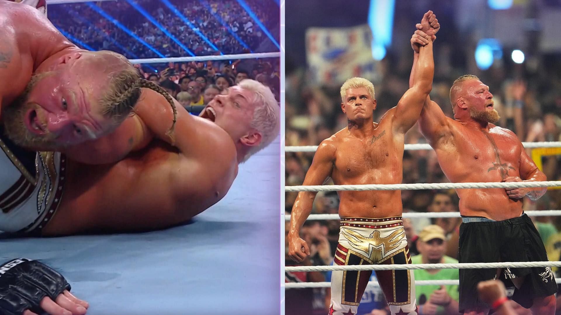 Cody Rhodes and Brock Lesnar at SummerSlam
