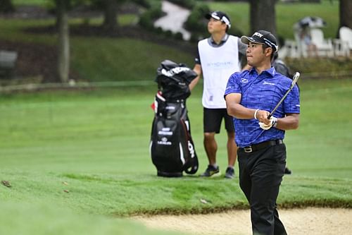 Hideki Matsuyama during the 2023 Wyndham Championship - Round Two