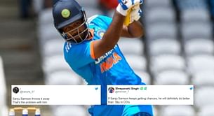 "Throws it away, that's the problem with him" - Twitter users divided over Sanju Samson’s 51 off 41 balls in IND vs WI ODI decider