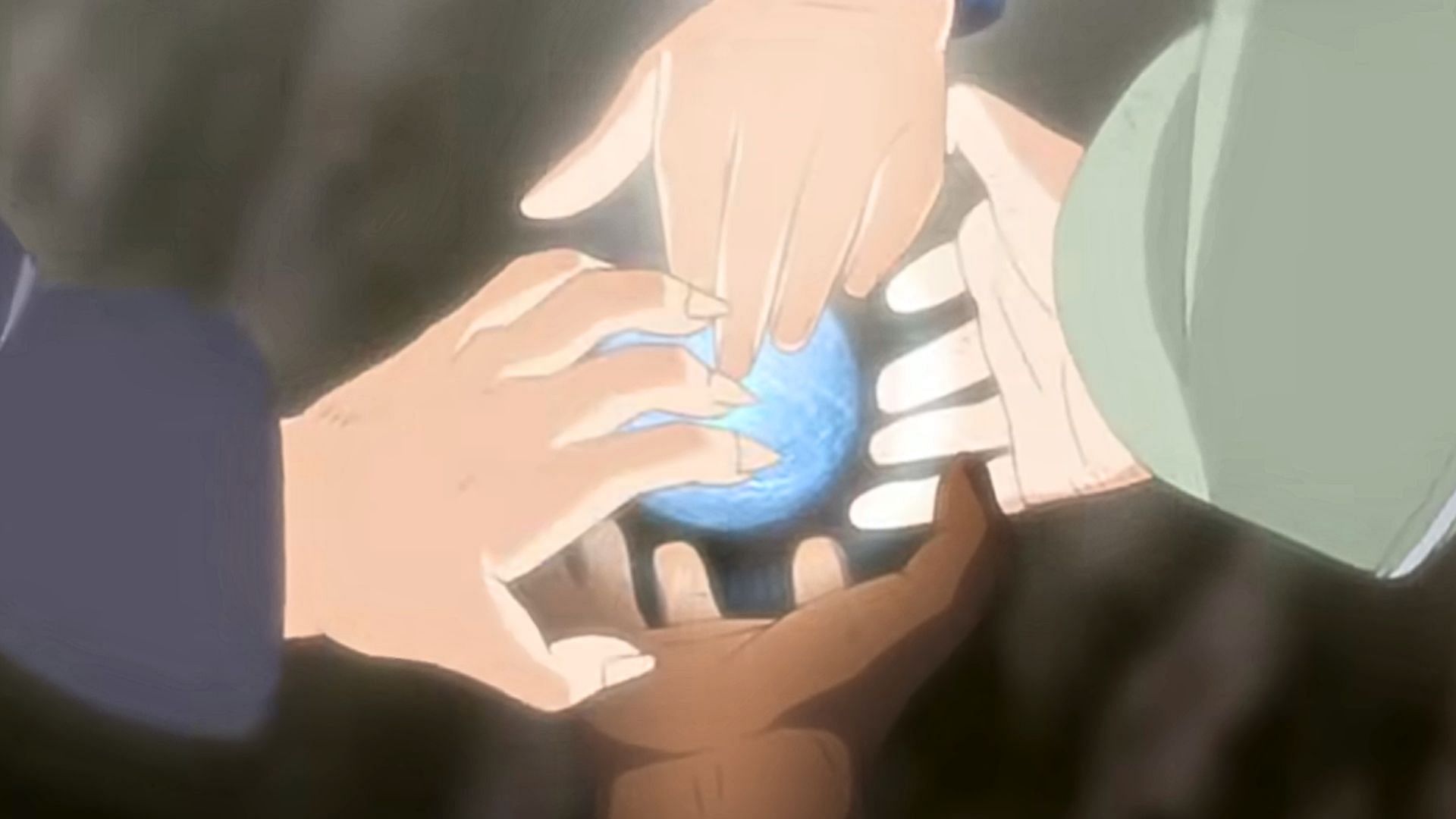 Hands hovering over the Rasengan (Image via Studio Pierrot)