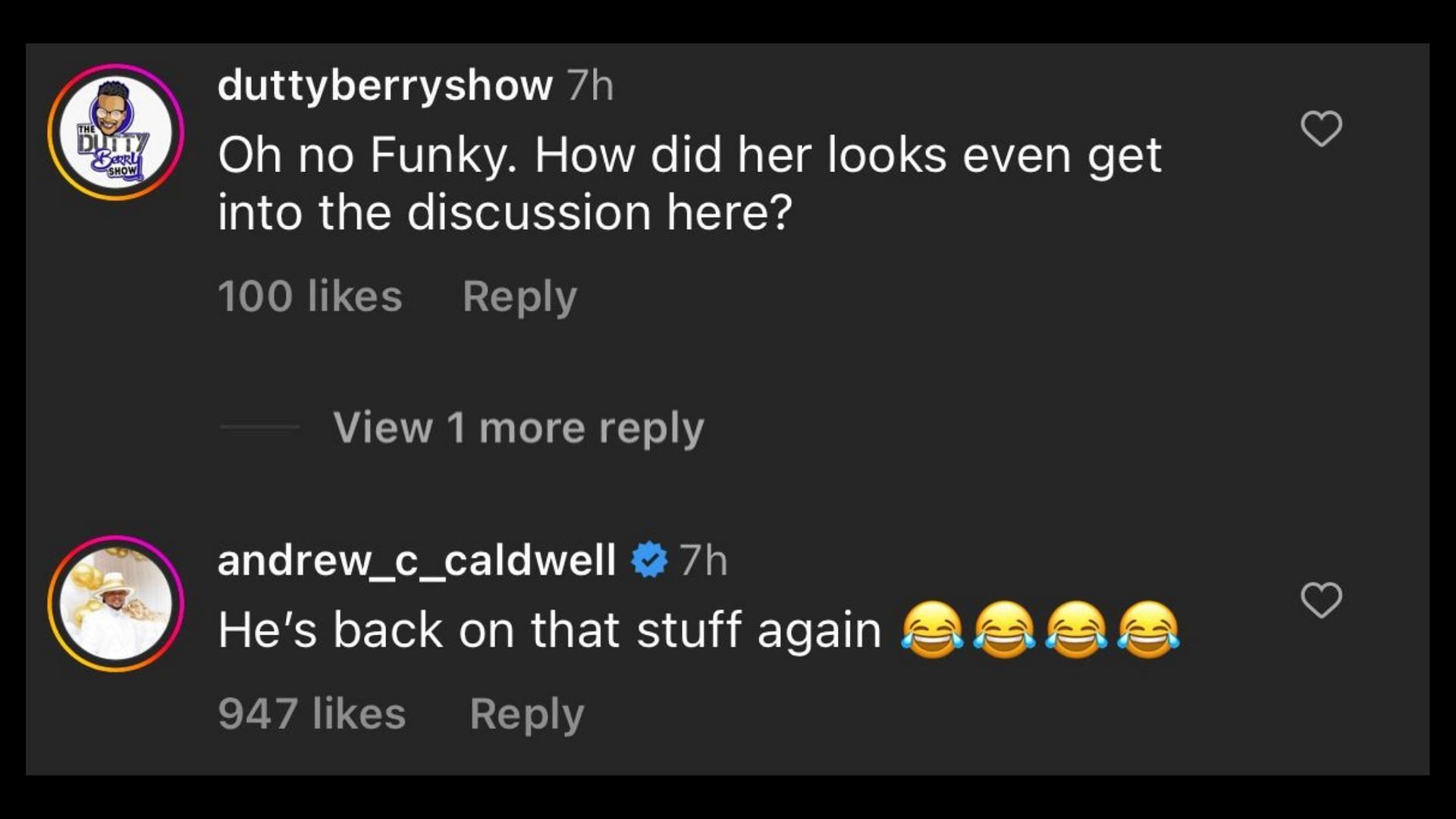 Screenshot of Internet users remarking on Dineva&#039;s remarks on Halle and Chloe Bailey. (Photo via @TheNeighborhoodTalk/Instagram)