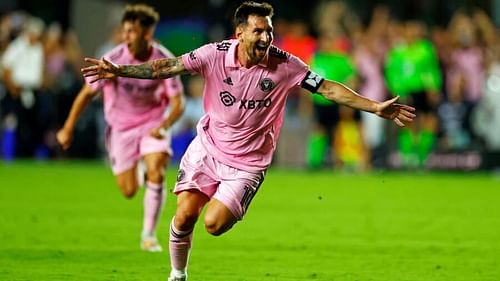 Messi scores the winning goal in his debut (Image via Getty)