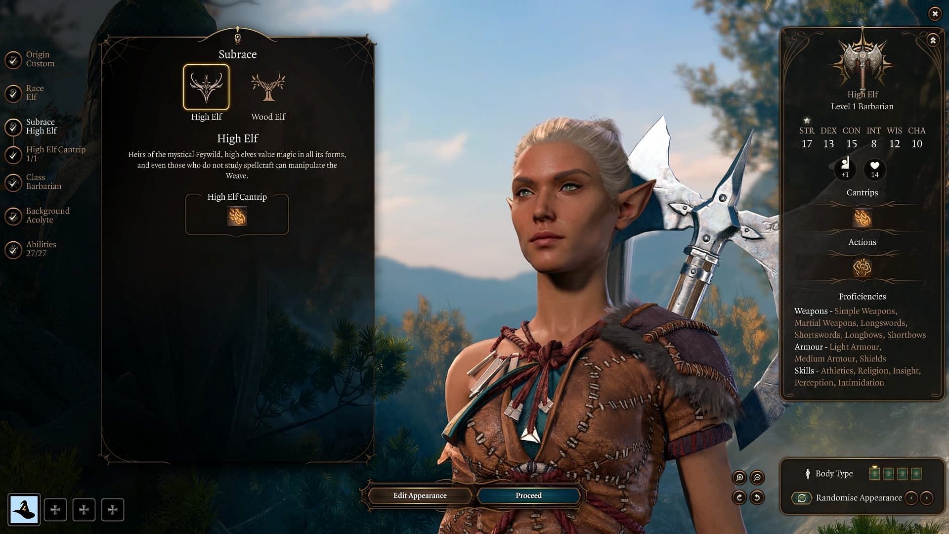 High Elf is a great race choice for Wizards (Image via Larian Studios)