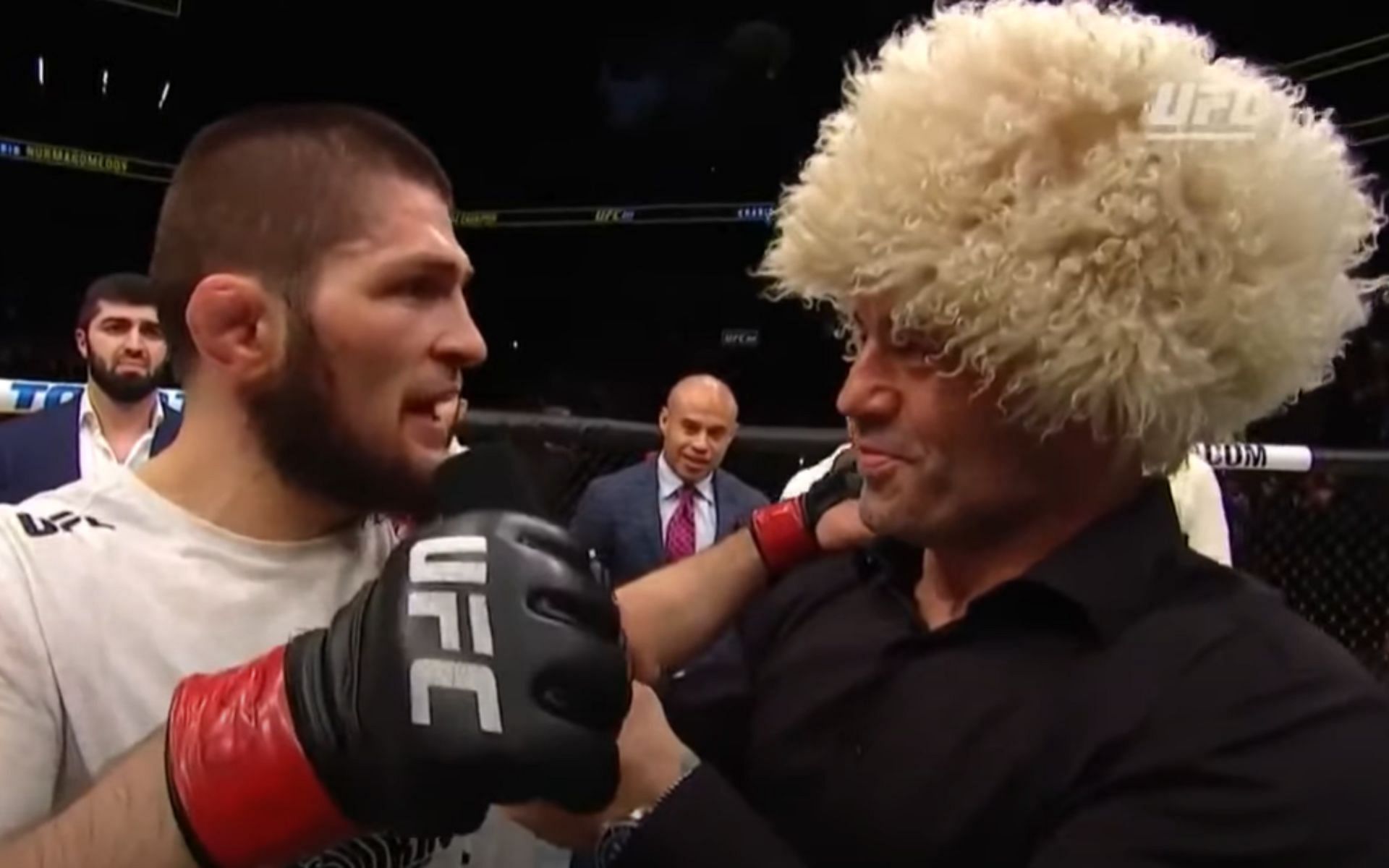 Khabib Nurmagomedov (left) Joe Rogan (right) [Image courtesy @khabib_nurmagomedov @joerogan on Instagram]