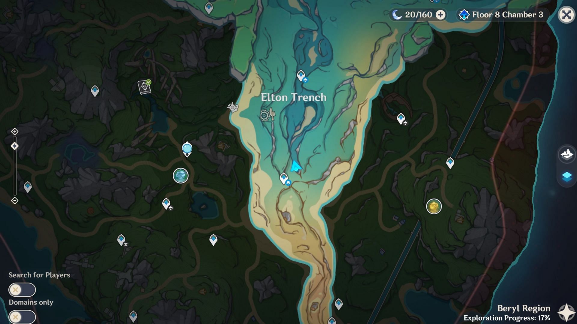 Location of Fading Veteran marked on the map (Image via Hoyoverse)