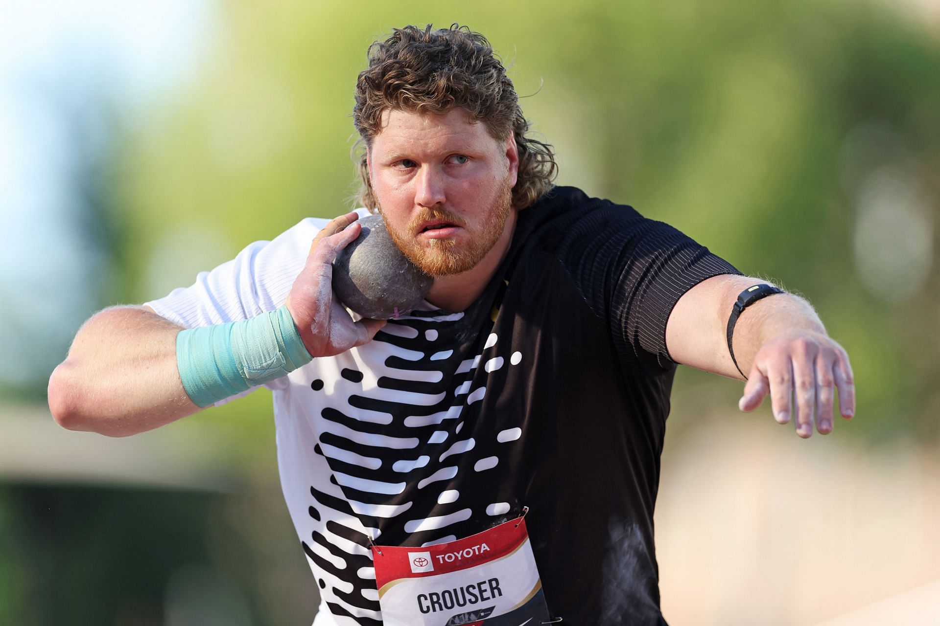 Ryan Crouser competes in the Men&#039;s Shot Put during the 2023 USATF Outdoor Championships