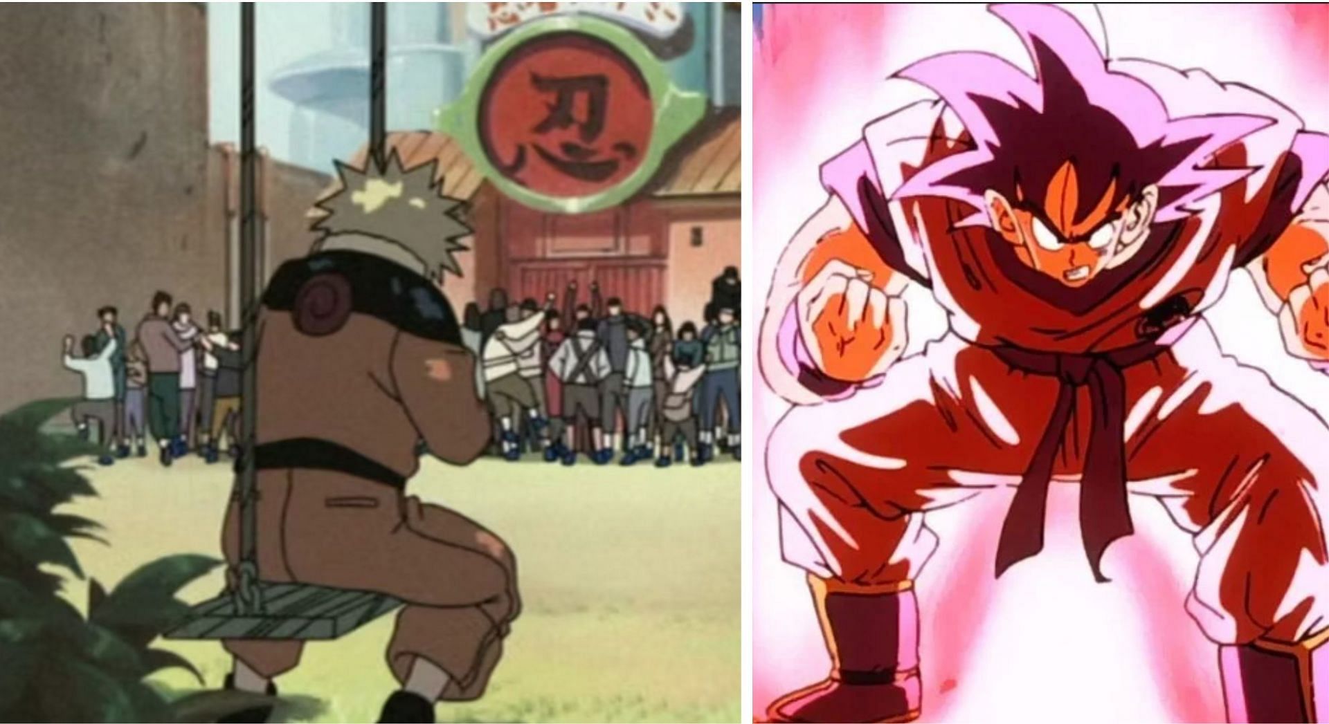 Flashbacks to Naruto&#039;s swing and Goku charging up are examples of Padding (Image via Sportskeeda)