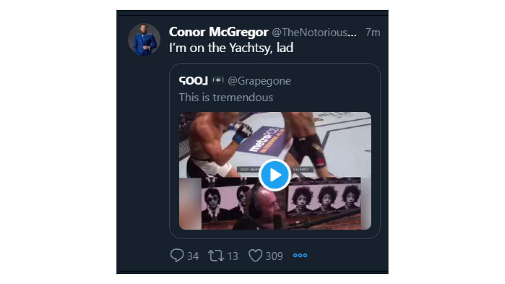 Conor McGregor&#039;s tweet