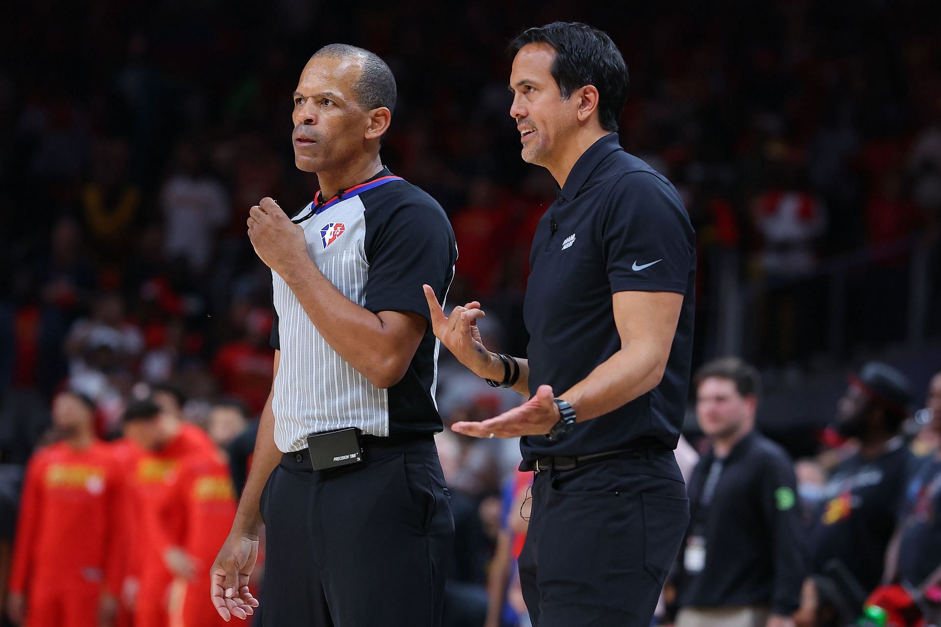 Eric Lewis with Miami Heat head coach Erik Spoelstra