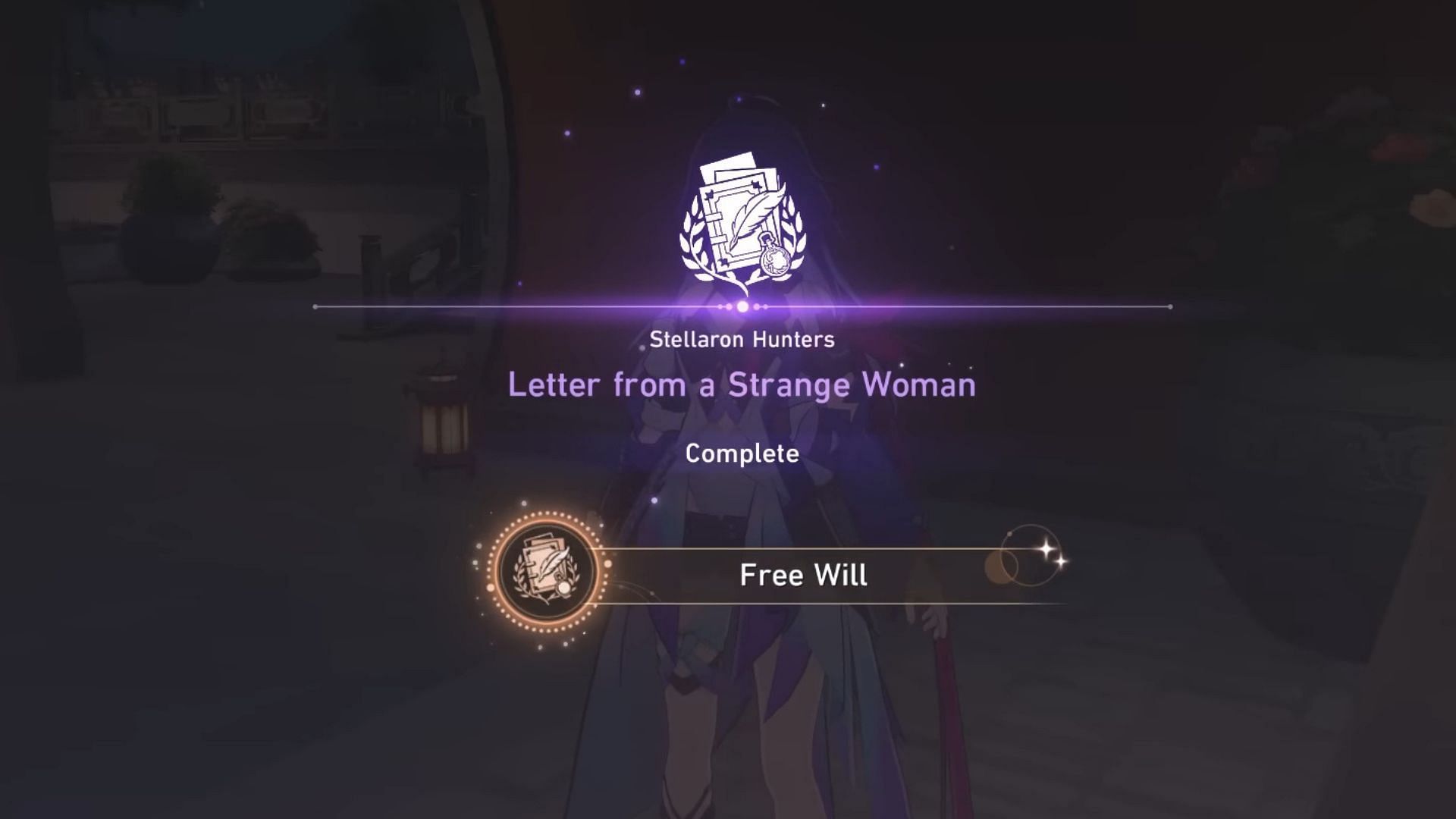 Complete Kafka&#039;s companion quest to unlock the &quot;Free Will&quot; achievement (Image via HoYoverse)