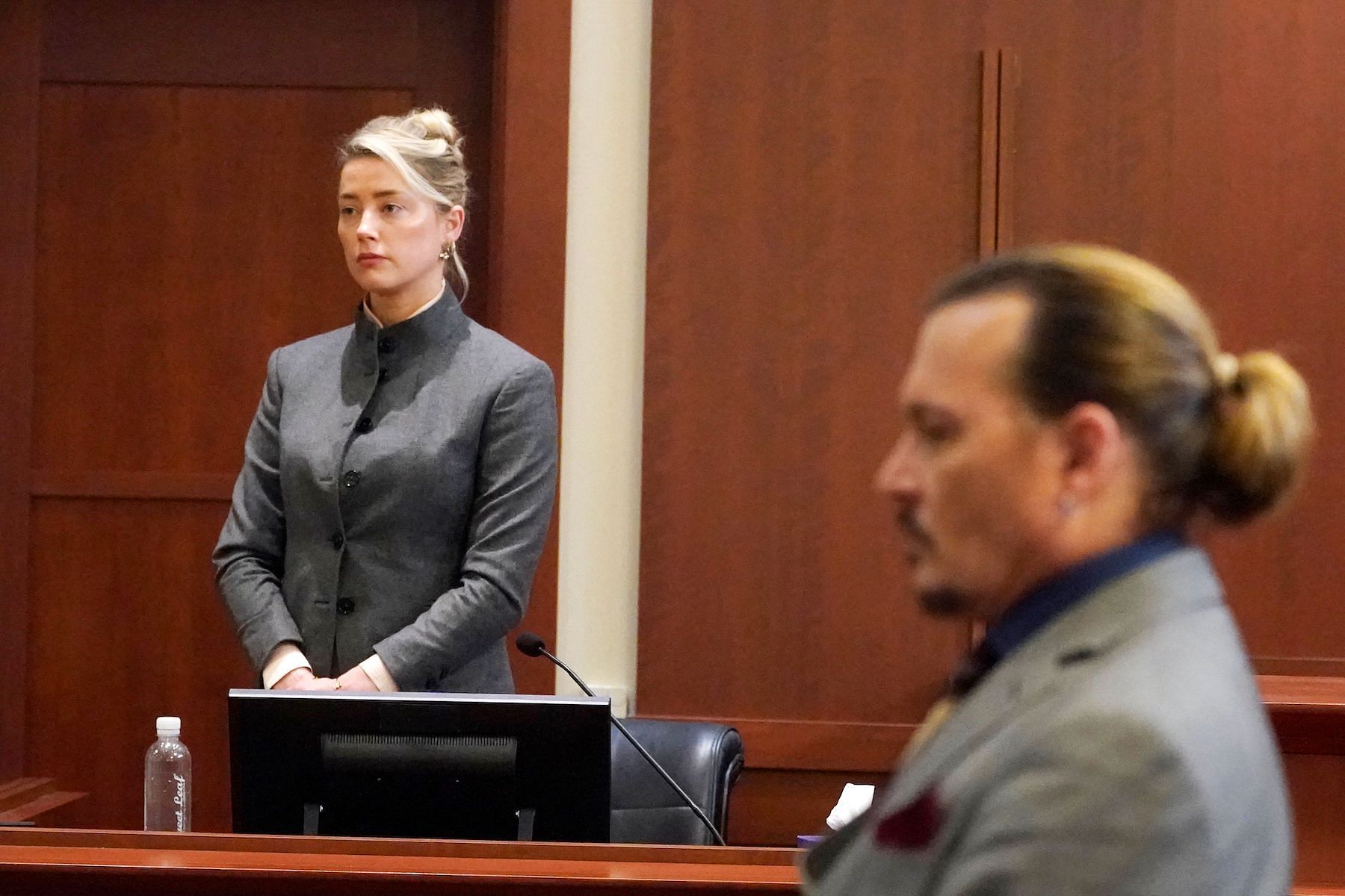 Depp v. Heard in the courtroom (Image via Getty)