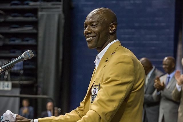 Terrell Owens during his Hall of Fame speech