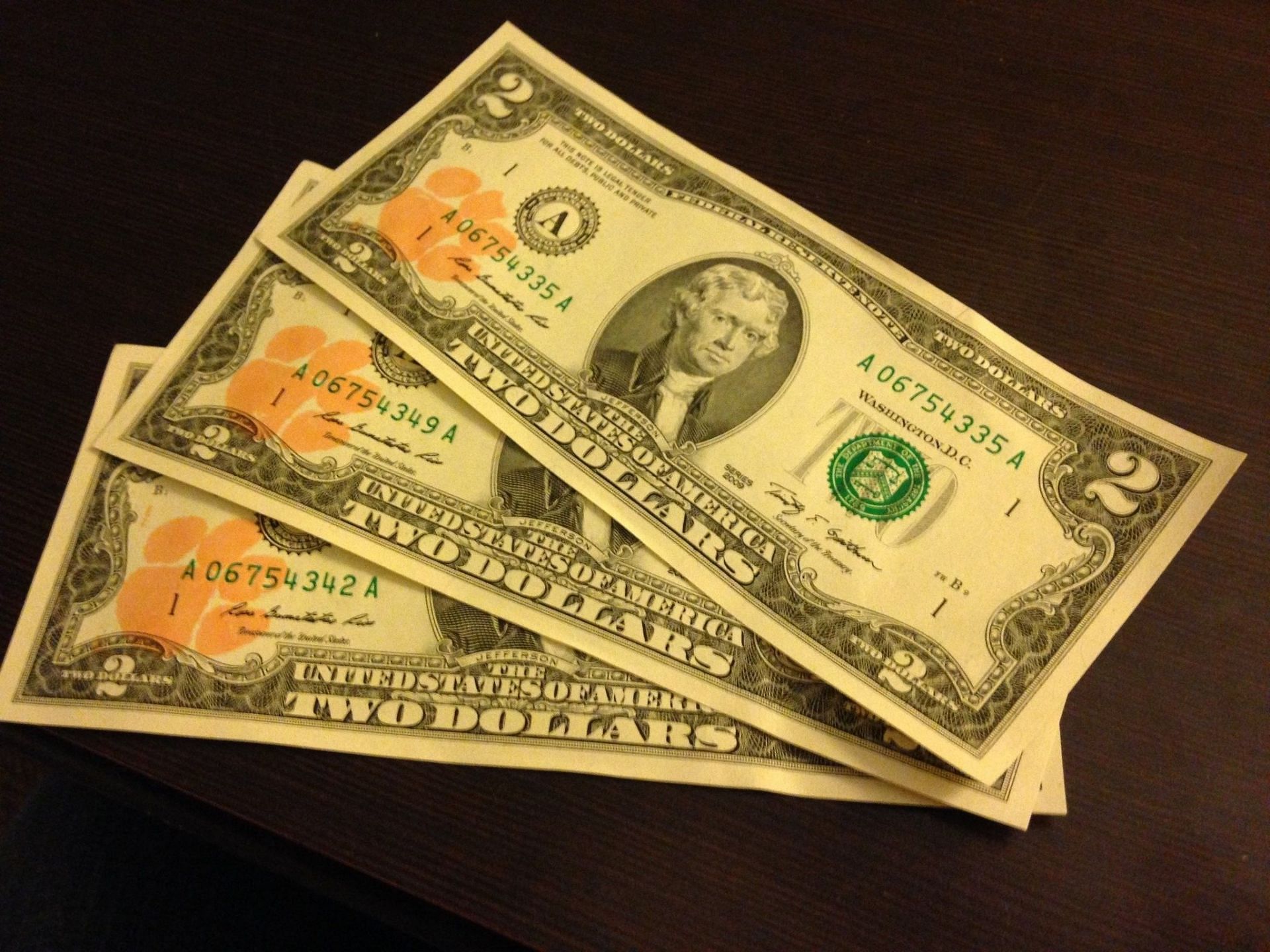 Clemson Tiger Paw $2 bills - where did the tradition come from?
