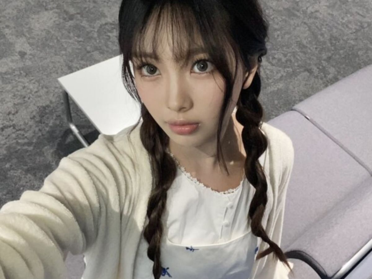 New Jeans Hyein flaunts the recent hairstyle trend (Image via Sportskeeda)