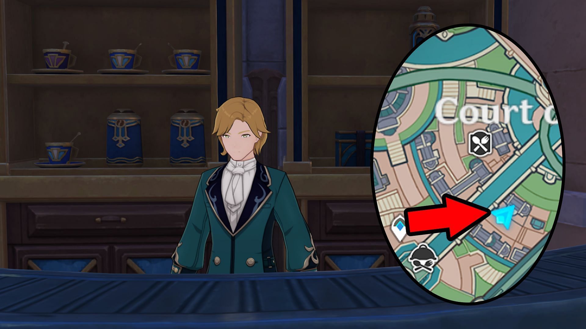 His store is not normally marked on the map (Image via HoYoverse)