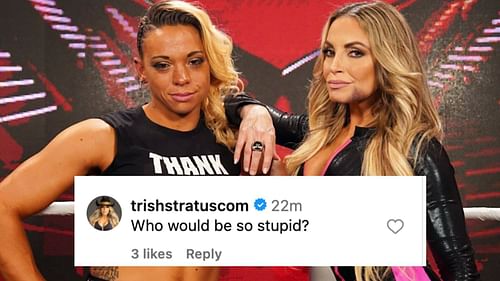 Trish Stratus reacts to Stark's comment after RAW.